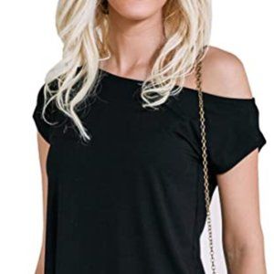 Women's off shoulder short sleeve casual shirt